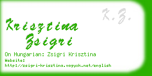 krisztina zsigri business card